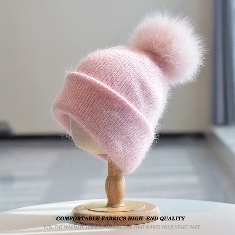 Hat Pompom Of Real Fur Women Winter Angora Beanie Knit Pearls Warm Accessory For Girls Autumn Cold Weather Skiing Outdoor
Hat Pompom Of Real Fur Women Winter Angora Beanie Knit Pearls Warm Accessory For Girls Autumn Cold Weather Skiing Outdoor