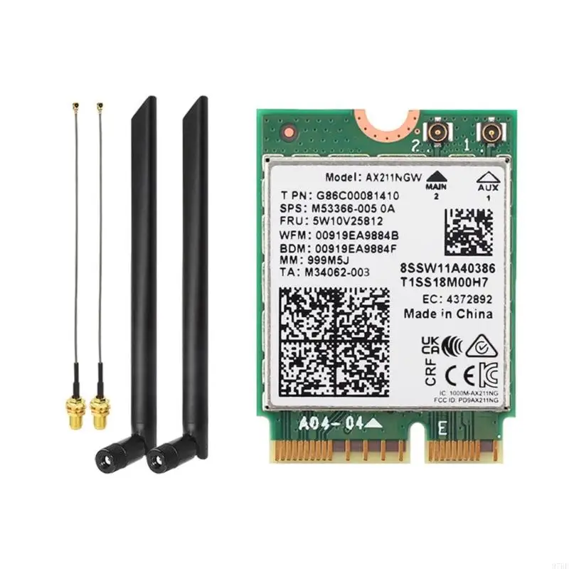 97BF AX211NGW WIFI 6E Адаптер Беспроводной Wi-Fi-карта, совместимый с 5,3 2 4G 6G 5374 Мбит/с сети антенной сети
97BF AX211NGW WIFI 6E Адаптер Беспроводной Wi-Fi-карта, совместимый с 5,3 2 4G 6G 5374 Мбит/с сети антенной сети