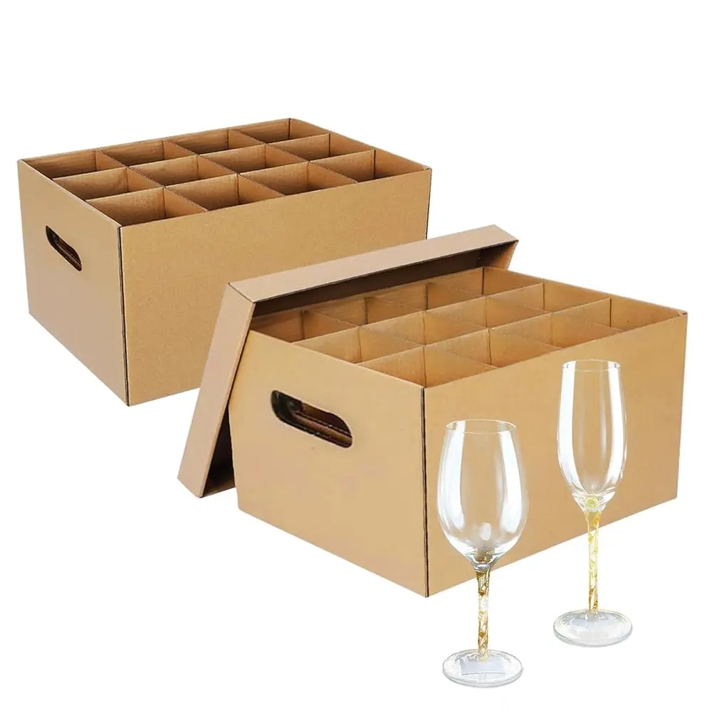 2 Pack Wine Glass & Dish Moving Boxes with Handles & Lids, Glass Packing Boxes, Kitchen Storage Kit for Glassware & Dishware
2 Pack Wine Glass & Dish Moving Boxes with Handles & Lids, Glass Packing Boxes, Kitchen Storage Kit for Glassware & Dishware