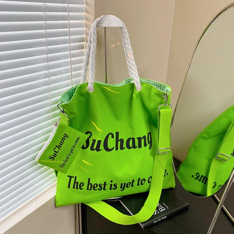 Double Sided Bag Women Fashion Letter Print Canvas Shoulder Bag Coin Purse Large Capacity Casual Tote Eco Reusable Shopping Bags
Double Sided Bag Women Fashion Letter Print Canvas Shoulder Bag Coin Purse Large Capacity Casual Tote Eco Reusable Shopping Bags