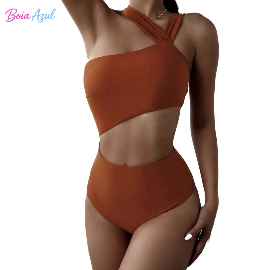 Red asymmetrical cross-shoulder one-piece swimsuit sheer figure-hugging beachwear sexy beachback ladies' swimsuit
Red asymmetrical cross-shoulder one-piece swimsuit sheer figure-hugging beachwear sexy beachback ladies' swimsuit