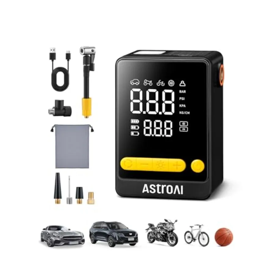 L10 Mini Tire Inflator Portable Air Compressor, 150PSI Air Pump for Car Tires with Tire Pressure Gauge, Bike Pump with LED Ligh
L10 Mini Tire Inflator Portable Air Compressor, 150PSI Air Pump for Car Tires with Tire Pressure Gauge, Bike Pump with LED Ligh