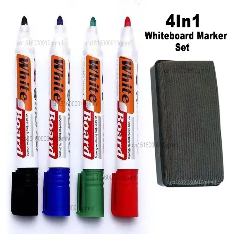 4 Color Set Erasable Whiteboard Marker Pen With White Board Eraser Wiper For Home Office School Writing Painting Stationery
4 Color Set Erasable Whiteboard Marker Pen With White Board Eraser Wiper For Home Office School Writing Painting Stationery