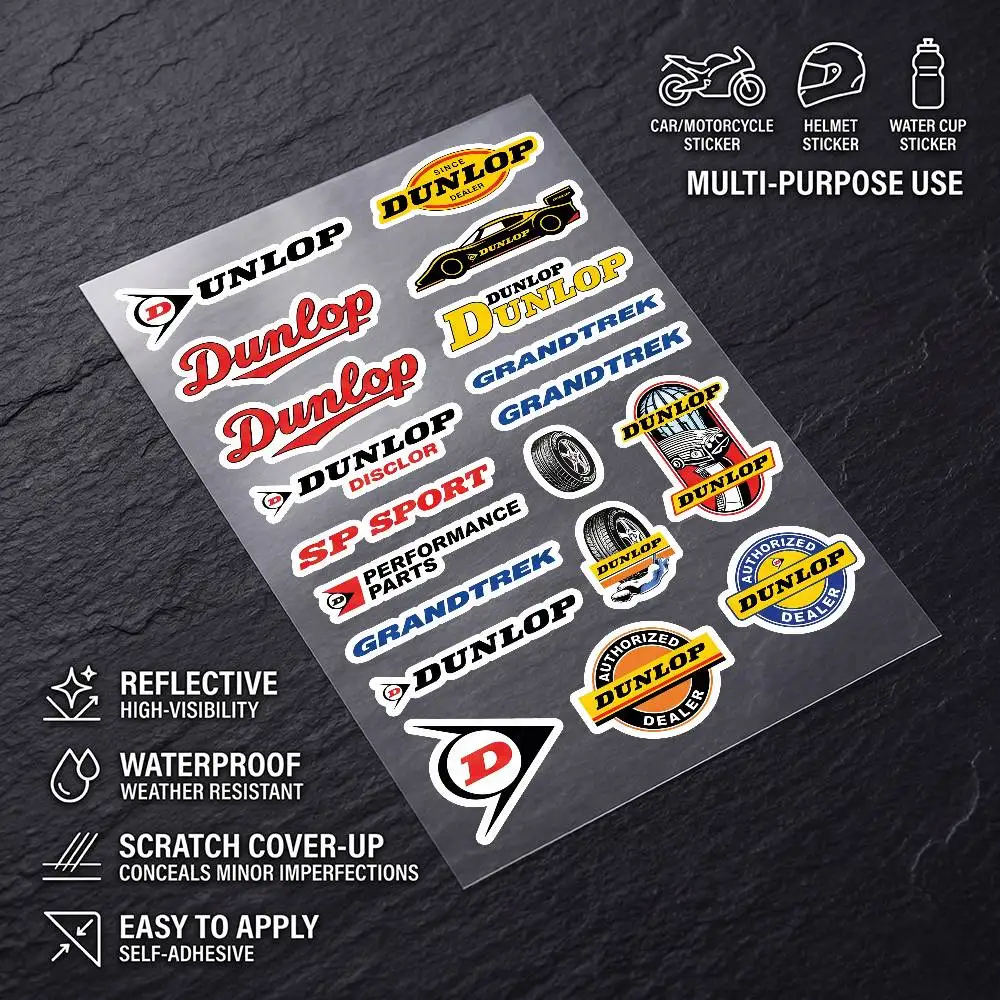 for Dunlop Durable Waterproof Reflective Decor Sticker Scratch Cover For Motorcycle Car Helmet Fridge Accessories
for Dunlop Durable Waterproof Reflective Decor Sticker Scratch Cover For Motorcycle Car Helmet Fridge Accessories