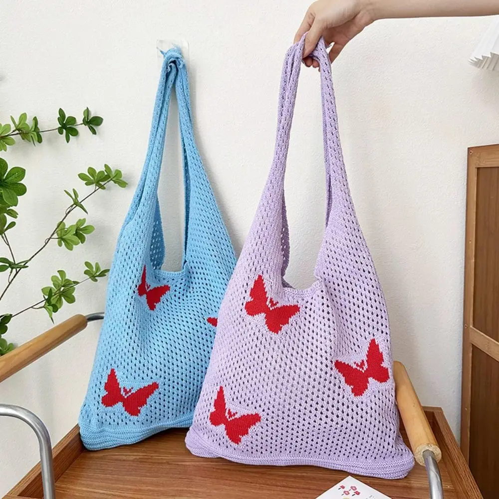 Portable Bohemian Knitted Shoulder Bag Leisure Sweet Crochet Tote Bag Hollowed Out Butterfly Beach Bag Girls
Portable Bohemian Knitted Shoulder Bag Leisure Sweet Crochet Tote Bag Hollowed Out Butterfly Beach Bag Girls
