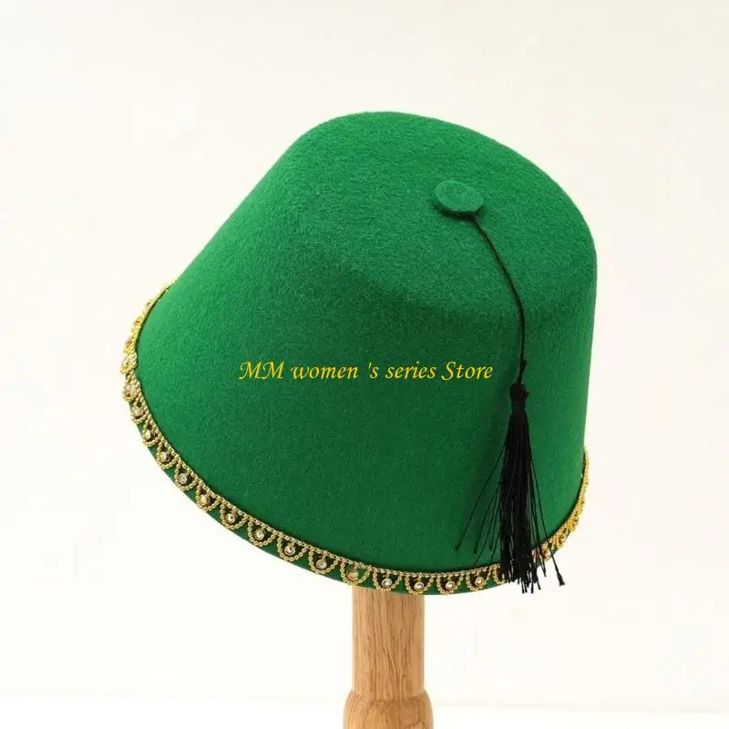 Q39C Men’s Fez Caps Moroccan Ottoman Fez Hat Turkish Hat Black Tassels Tarboosh Hat
Q39C Men’s Fez Caps Moroccan Ottoman Fez Hat Turkish Hat Black Tassels Tarboosh Hat