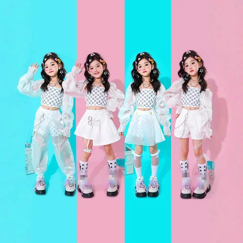 Kpop Girls Clothes Jazz Dance Costume White Performance Suit Hip Hop Modern Dance Outfit Kids Stage Wear Fashion Clothing
Kpop Girls Clothes Jazz Dance Costume White Performance Suit Hip Hop Modern Dance Outfit Kids Stage Wear Fashion Clothing