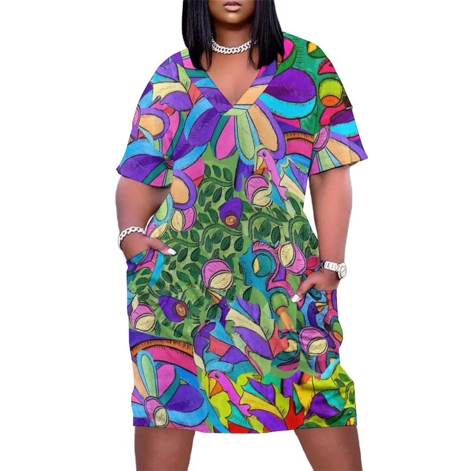 FLOWERS VINES AND BIRDS Loose Pocket Dress summer dress korean women women's clothing trend 2025
FLOWERS VINES AND BIRDS Loose Pocket Dress summer dress korean women women's clothing trend 2025
