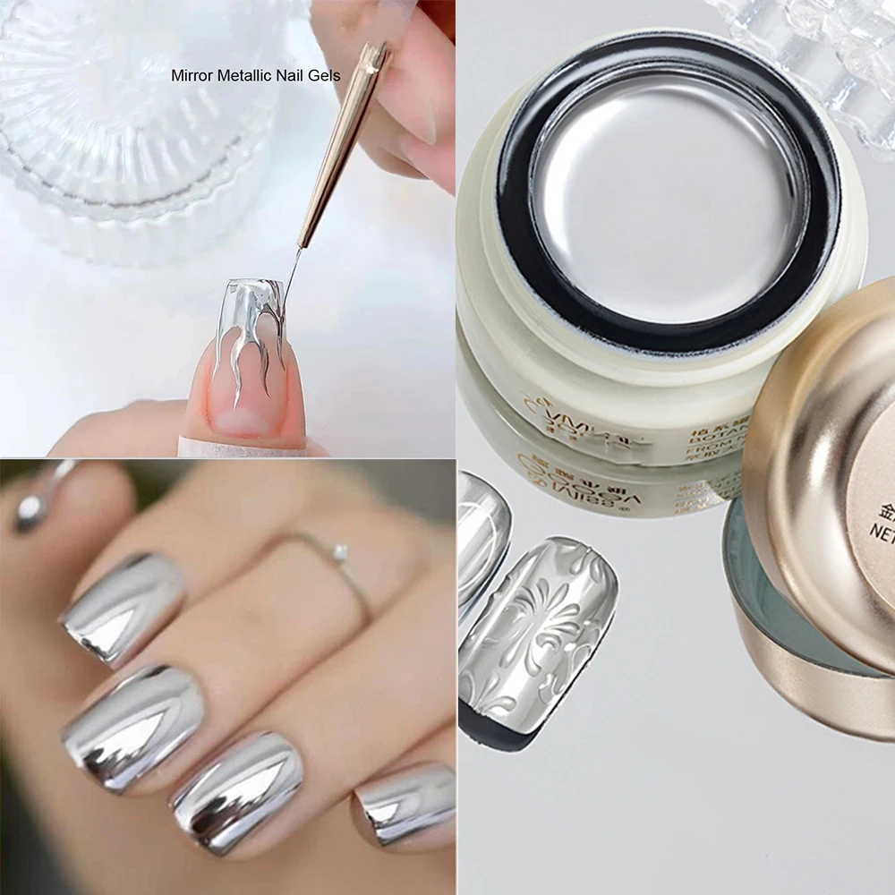 1 Jar Silver Gold Mirror Metallic Nail Gel Polish UV Soak Off Painting Gel Varnish Flower Drawing Lines French Nails Lacquer
1 Jar Silver Gold Mirror Metallic Nail Gel Polish UV Soak Off Painting Gel Varnish Flower Drawing Lines French Nails Lacquer