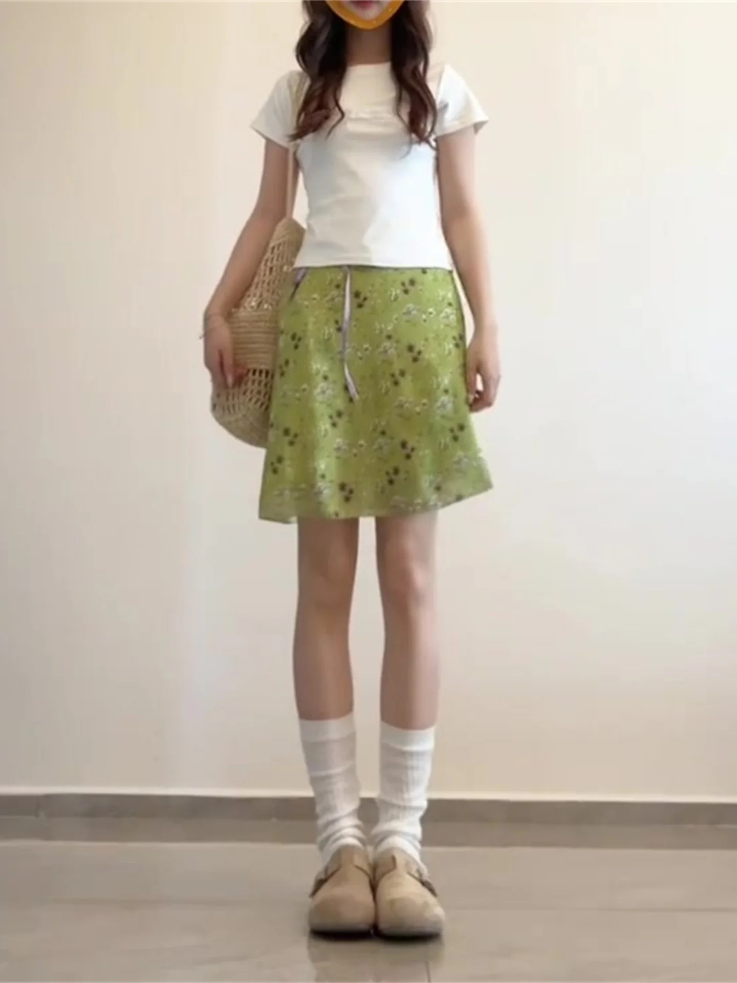 Green Floral Tie Waist A-Line Skirt Women's Summer Loose Slimming High Waist Printed Fabric Elastic Micro Fabric Origin
Green Floral Tie Waist A-Line Skirt Women's Summer Loose Slimming High Waist Printed Fabric Elastic Micro Fabric Origin