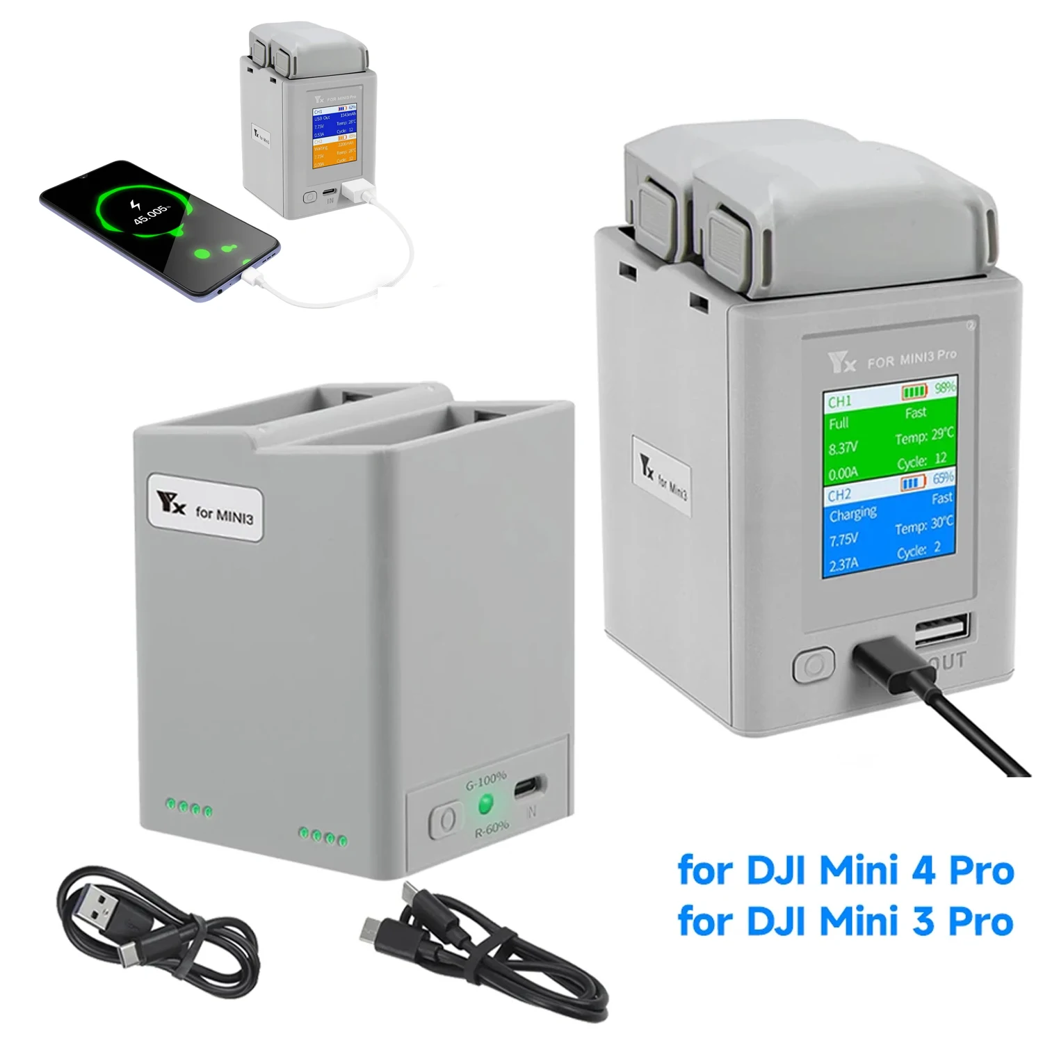 НОВЫЙ Двухканальный зарядный хаб с интеллектуальной зарядкой для DJI Mini 4 Pro/Mini 3 Pro, зарядное устройство-банк питания для дрона
НОВЫЙ Двухканальный зарядный хаб с интеллектуальной зарядкой для DJI Mini 4 Pro/Mini 3 Pro, зарядное устройство-банк питания для дрона