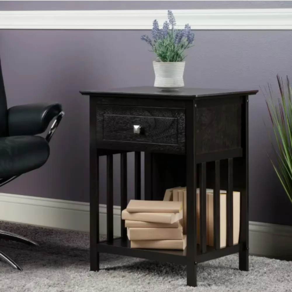 18.9in.W Coffee Nightstand Accent Table, ideal for keeping books and magazines, and the drawer is great for storing TV remotes
18.9in.W Coffee Nightstand Accent Table, ideal for keeping books and magazines, and the drawer is great for storing TV remotes