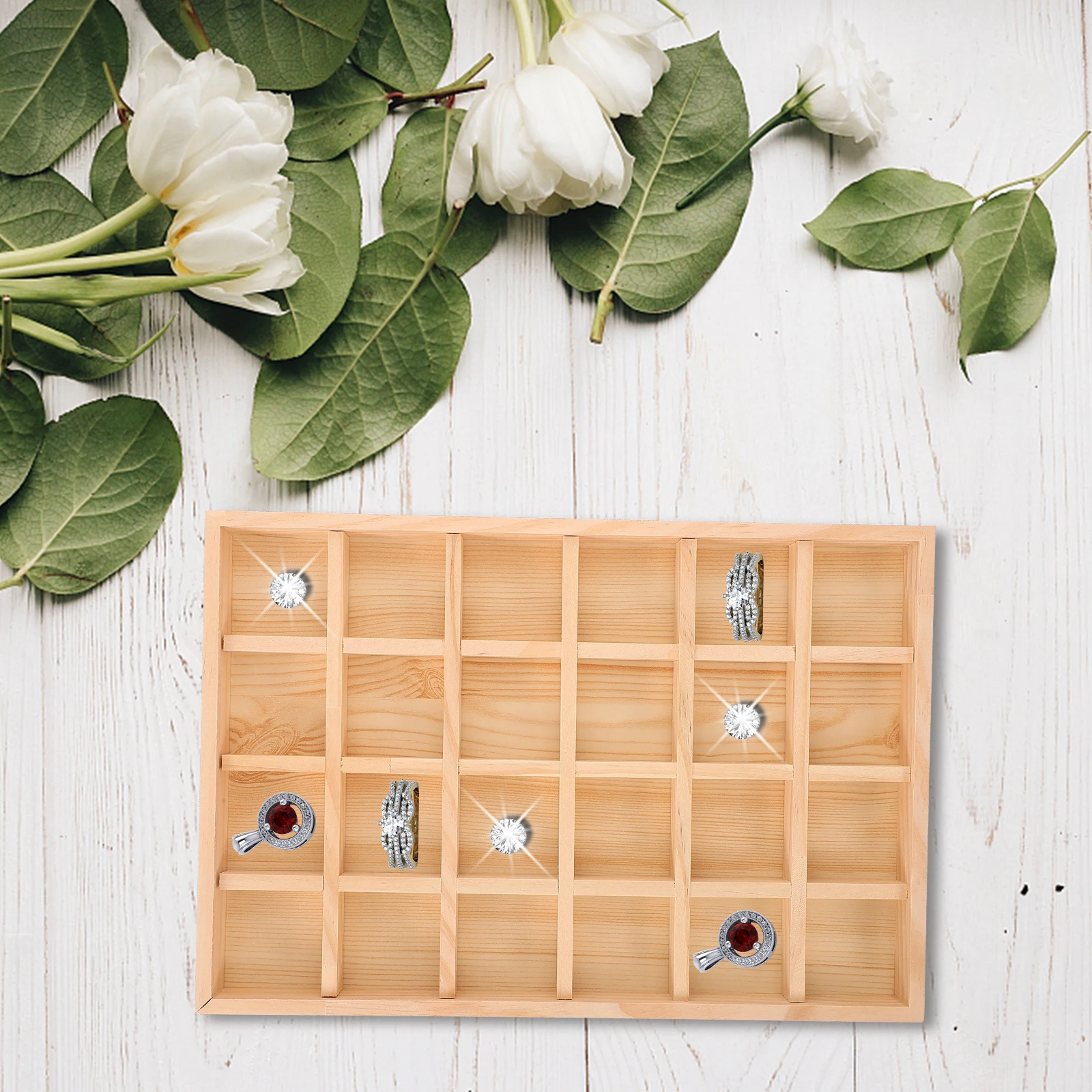 Showcase Jewelry Rack Tray Earrings Bamboo Necklace Display Stand Multi-grid Divider
Showcase Jewelry Rack Tray Earrings Bamboo Necklace Display Stand Multi-grid Divider