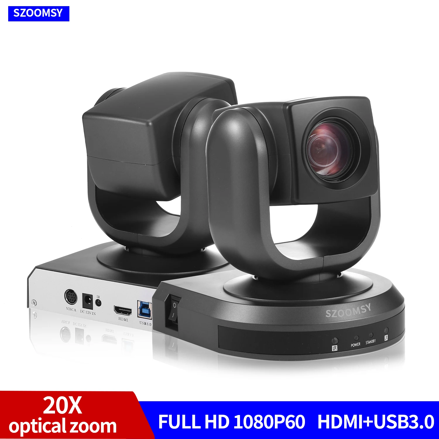 Conference Room PTZ Camera System with 20X Optical Zoom 1080P 60fps HDMI USB Webcam for Church Streaming Online Video Conferen
Conference Room PTZ Camera System with 20X Optical Zoom 1080P 60fps HDMI USB Webcam for Church Streaming Online Video Conferen
