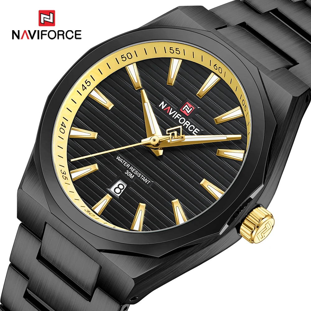 NAVIFORCE Top Brand Luxury Men's Watch Business Style Stainless Steel Waterproof Quartz Movement Fashion Wrist Watch for Male
NAVIFORCE Top Brand Luxury Men's Watch Business Style Stainless Steel Waterproof Quartz Movement Fashion Wrist Watch for Male