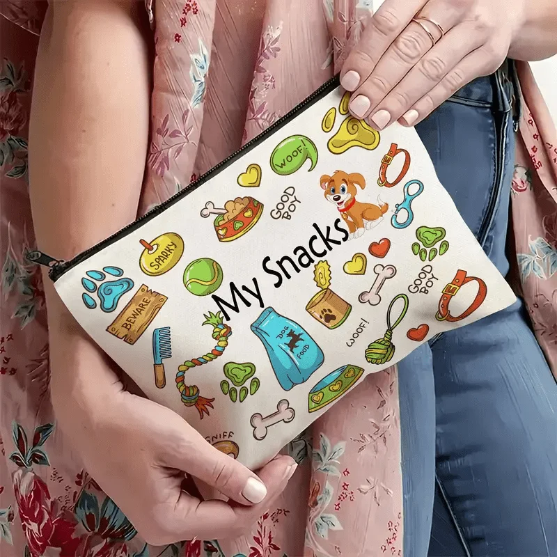 Милая сумка для хранения с собачьим дизайном, красочная косметичка с рисунками закусок и игрушек, идеальный подарок для владельцев собак, из прочных материалов, с забавным дизайном.
Милая сумка для хранения с собачьим дизайном, красочная косметичка с рисунками закусок и игрушек, идеальный подарок для владельцев собак, из прочных материалов, с забавным дизайном.