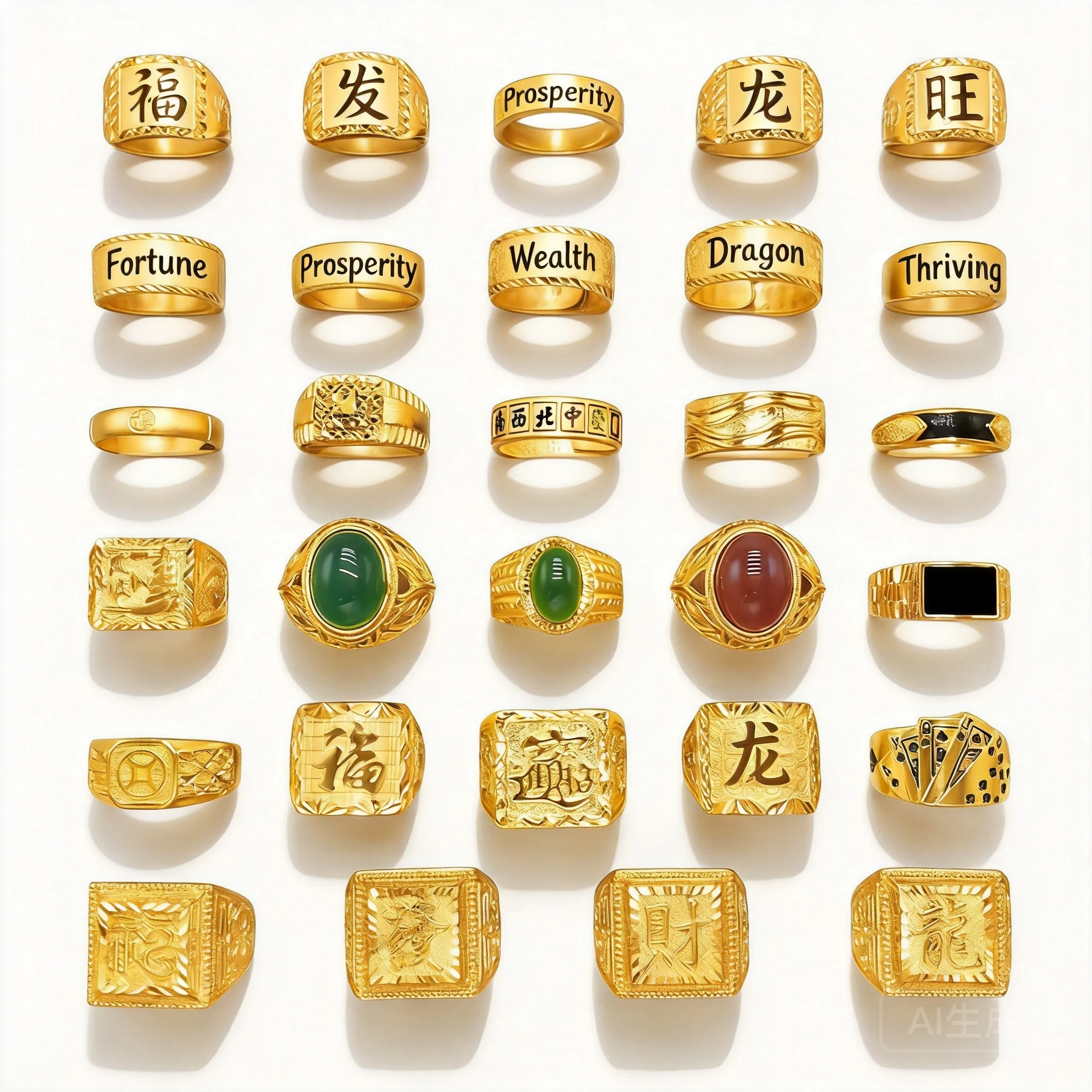 Gold Plated Adjustable Rings For Men Women Couples Daily Wear Gift With Chinese Character Mahjong Agate Inlay Assorted Designs
Gold Plated Adjustable Rings For Men Women Couples Daily Wear Gift With Chinese Character Mahjong Agate Inlay Assorted Designs