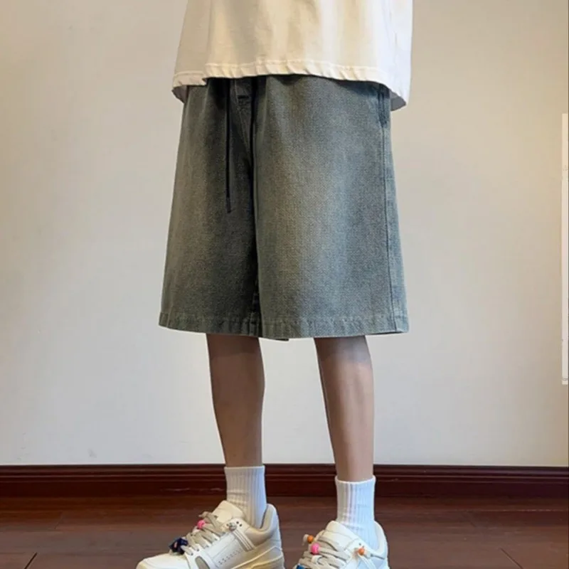 Mens Loose Fit Denim Shorts Casual Wide Leg Denim Shorts
Mens Loose Fit Denim Shorts Casual Wide Leg Denim Shorts