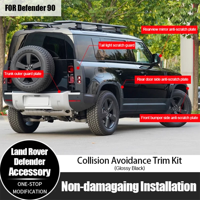 9Pcs For Land Rover Defender 90 Gloss Black Textured Anti-Scratch Kits Mirror Covers Trunk Guard Plate Car Accessories
9Pcs For Land Rover Defender 90 Gloss Black Textured Anti-Scratch Kits Mirror Covers Trunk Guard Plate Car Accessories