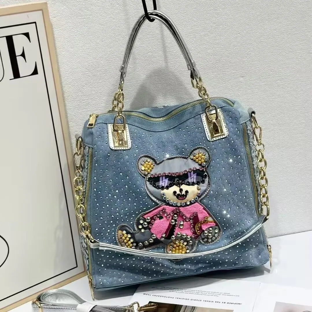 2025 New Fashion Handle Women Handbag Bear Denim Crossbody Bag Women's Bag Versatile Shoulder Messenger Bag
2025 New Fashion Handle Women Handbag Bear Denim Crossbody Bag Women's Bag Versatile Shoulder Messenger Bag