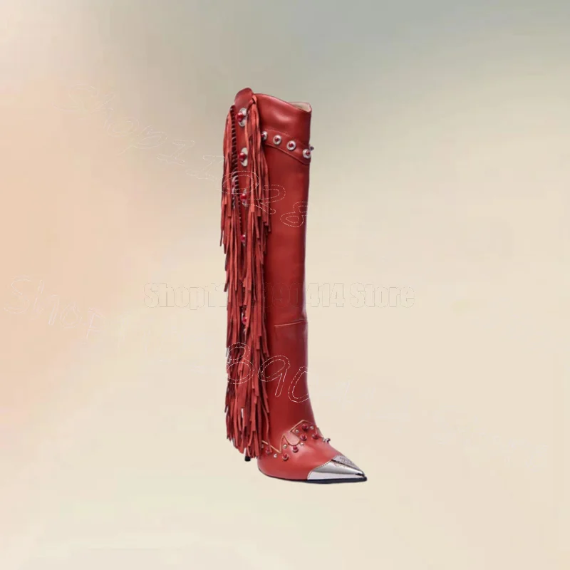 Metal Jewel Button Red Pointed Toe Boots Side Zipper Women Shoes Thin High Heels Fashion Party Banquet 2025 Zapatos Para Mujere
Metal Jewel Button Red Pointed Toe Boots Side Zipper Women Shoes Thin High Heels Fashion Party Banquet 2025 Zapatos Para Mujere