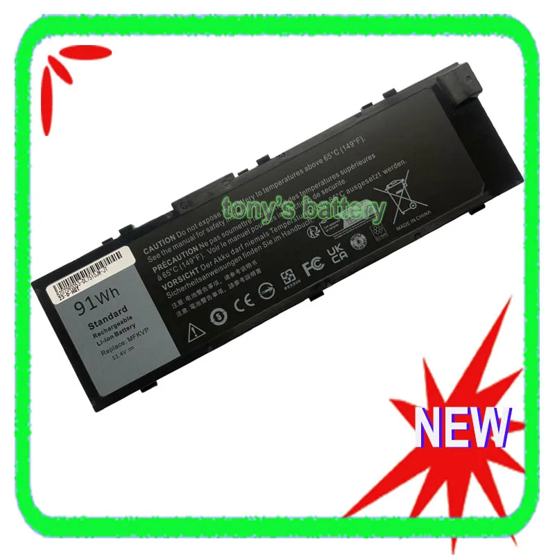 New MFKVP Laptop Battery For Dell Precision 15 7510 7520 17 7710 7720 M7510 M7710 1G9VM M28DH GR5D3 0FNY7
New MFKVP Laptop Battery For Dell Precision 15 7510 7520 17 7710 7720 M7510 M7710 1G9VM M28DH GR5D3 0FNY7
