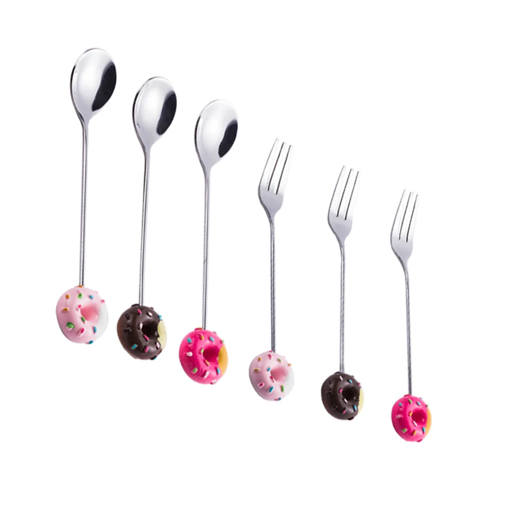 2 pcs Donut Shaped Spoon Fork Set Stainless Steel Mirror Polishing Kids Tableware Dessert Coffee Serving Utensils
2 pcs Donut Shaped Spoon Fork Set Stainless Steel Mirror Polishing Kids Tableware Dessert Coffee Serving Utensils