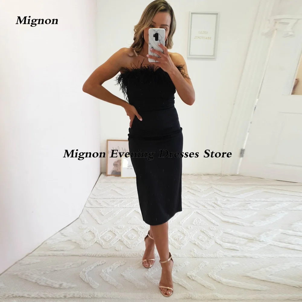 Mignon Strapless Retro Sheath Prom Gown Tea-Length Evening Backless Satin Formal Elegant Party Dress for Women 2023
Mignon Strapless Retro Sheath Prom Gown Tea-Length Evening Backless Satin Formal Elegant Party Dress for Women 2023