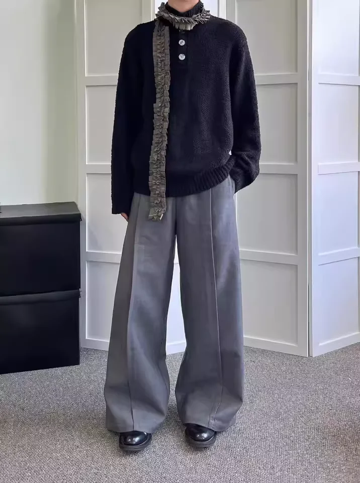 Американский вязаный свитер с высоким воротником и пуговицами, повседневный свободный крой, мужской свитшот для пар
Американский вязаный свитер с высоким воротником и пуговицами, повседневный свободный крой, мужской свитшот для пар