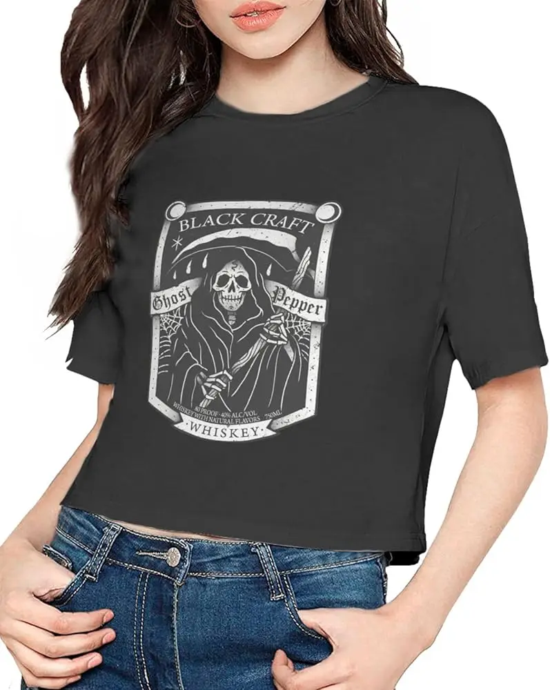 Combichrist Women's T-Shirt Casual Short Sleeve Cropped T Shirts Round Neck Crop Tops Tees Black
Combichrist Women's T-Shirt Casual Short Sleeve Cropped T Shirts Round Neck Crop Tops Tees Black