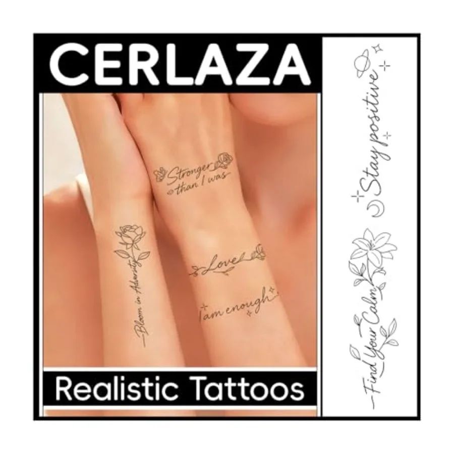 Temporary Tattoos Adult, 29 Styles Fake Tattoos Semi Permanent Tattoo for Women Girls, Realistic Long Lasting Small Rose Tatoo
Temporary Tattoos Adult, 29 Styles Fake Tattoos Semi Permanent Tattoo for Women Girls, Realistic Long Lasting Small Rose Tatoo