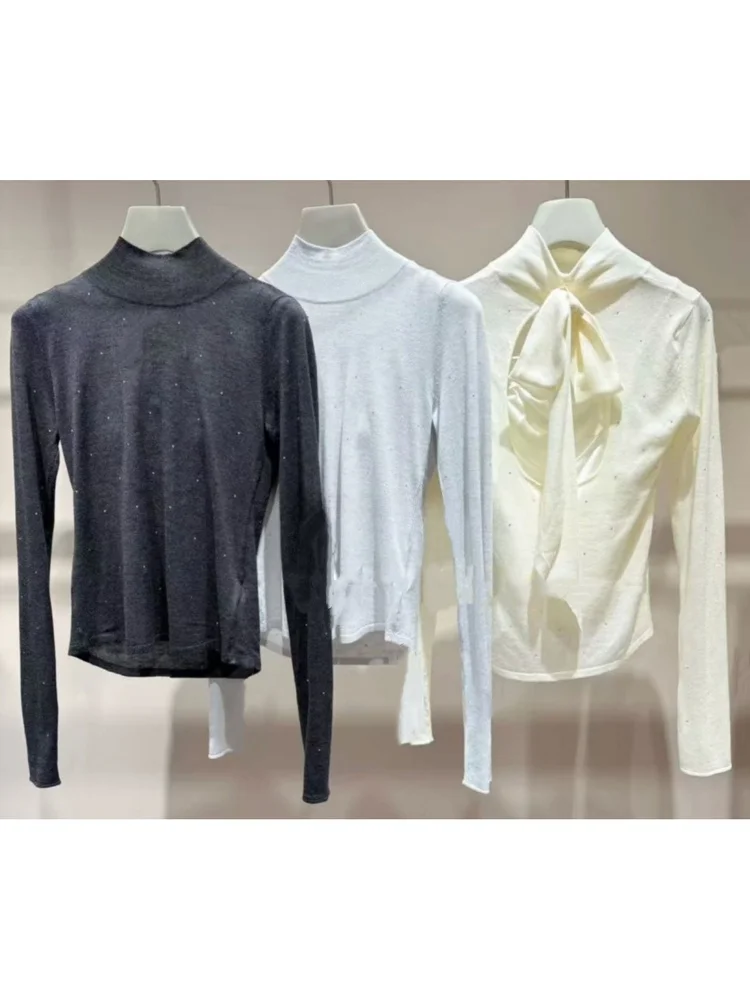 Sweet Base Layer! Pure Luxury Brand S Home Half High Collar Back Knot Tie Thin Knitted Top Women's Fashion
Sweet Base Layer! Pure Luxury Brand S Home Half High Collar Back Knot Tie Thin Knitted Top Women's Fashion