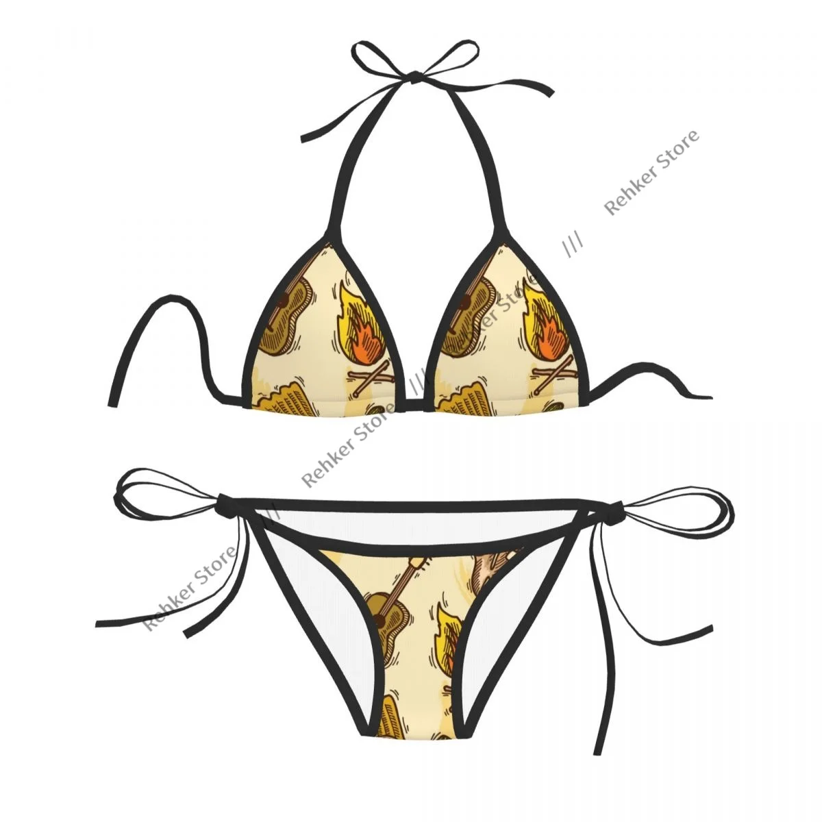 Sexy Thong Bikini Mujer Swimwear Women Wild West Cowboy With Guitar Cactus Bottle Summer Beachwear
Sexy Thong Bikini Mujer Swimwear Women Wild West Cowboy With Guitar Cactus Bottle Summer Beachwear