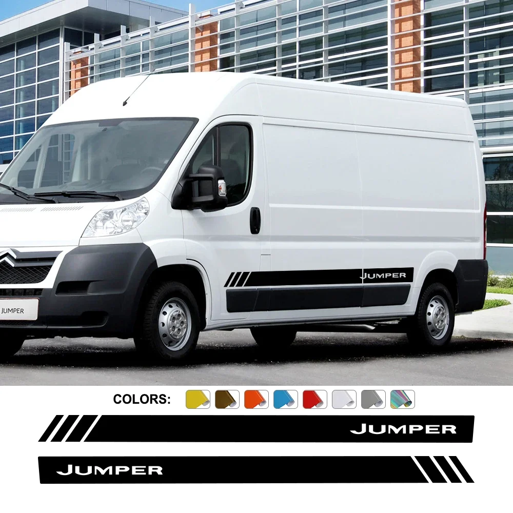 Наклейки на боковую юбку двери фургона для Citroen Jumper HDI Camper, автомобильная графика, комплект в полоску, декоративные наклейки, минивэны, аксессуары для автотюнинга 
Наклейки на боковую юбку двери фургона для Citroen Jumper HDI Camper, автомобильная графика, комплект в полоску, декоративные наклейки, минивэны, аксессуары для автотюнинга