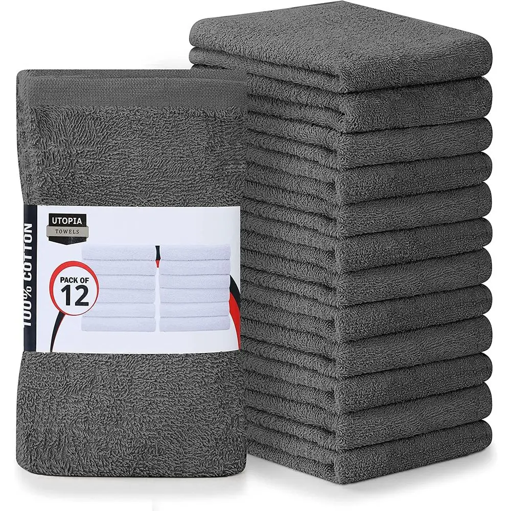 12-Pack, 16x19 Inch, 100% Cotton Absorbent Grey Cleaning Towels for Kitchen and Bar Use
12-Pack, 16x19 Inch, 100% Cotton Absorbent Grey Cleaning Towels for Kitchen and Bar Use