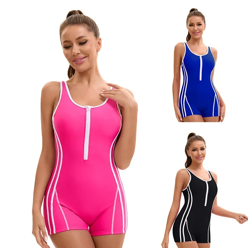 2025 Trendy Solid Swimsuit Women Boyleg One Piece Water Aerobic Competitive Bathing Suit Front Zip Swimwear Bathing Suit
2025 Trendy Solid Swimsuit Women Boyleg One Piece Water Aerobic Competitive Bathing Suit Front Zip Swimwear Bathing Suit