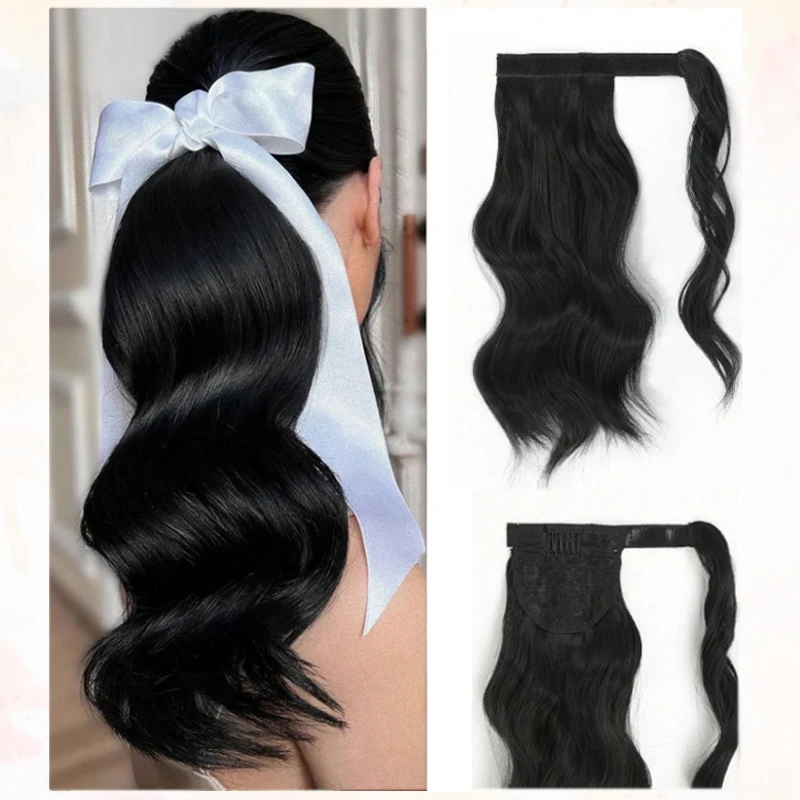 18 Inch Heat Resistant Wavy Synthetic Hair Magic Tape Curly Ponytail Wrap Around Hair Extension for Daily Wear
18 Inch Heat Resistant Wavy Synthetic Hair Magic Tape Curly Ponytail Wrap Around Hair Extension for Daily Wear