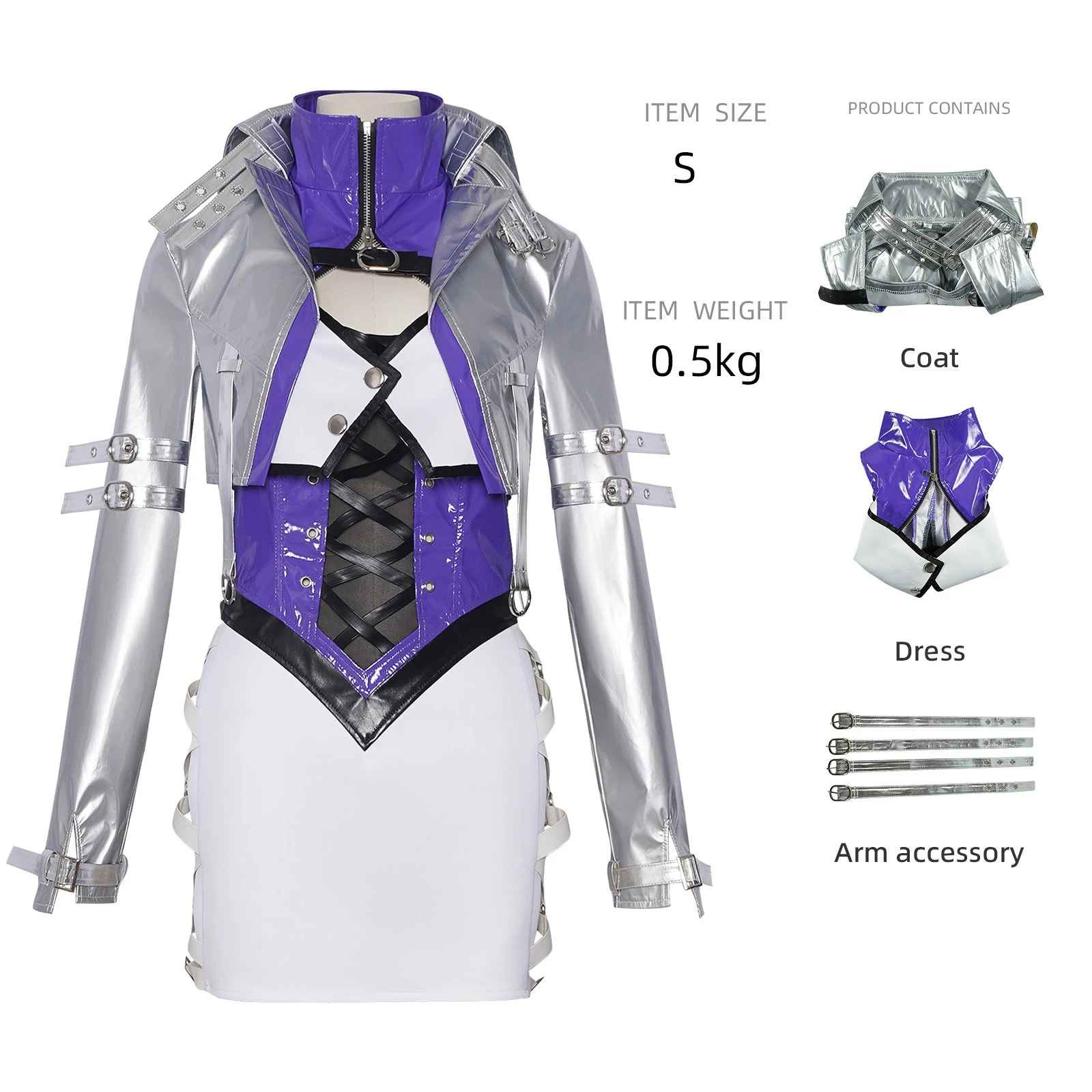 Battle Royale Game Character Cosplay Costume Purple Punk Outfit Full Set Fighting Game Convention Roleplay Halloween Costume
Battle Royale Game Character Cosplay Costume Purple Punk Outfit Full Set Fighting Game Convention Roleplay Halloween Costume