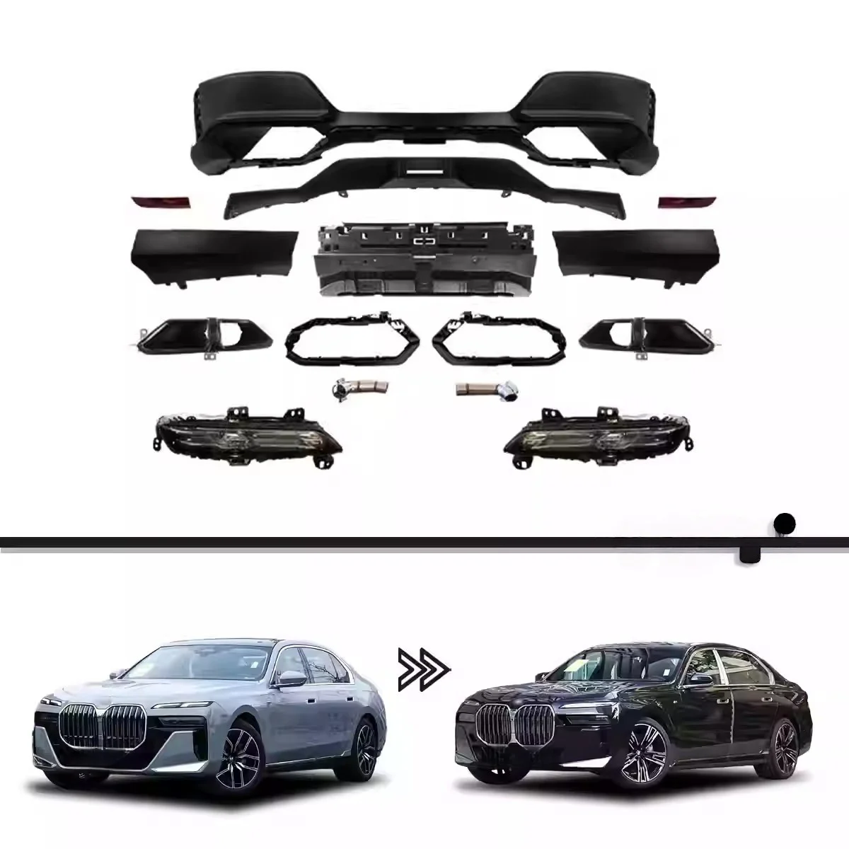 Car Body Kit for 7 Series G70 Full Body Kit Conversion M760 Rear Bumper Rear Bumper Daytime Running Lights for 2023 to 2024
Car Body Kit for 7 Series G70 Full Body Kit Conversion M760 Rear Bumper Rear Bumper Daytime Running Lights for 2023 to 2024
