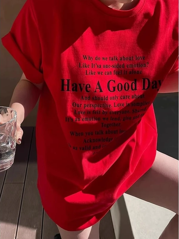 American Style Casual Letter Print Padded Shoulder round Neck Short Sleeve T-Shirt Women's Loose Fit Spring Summer Top
American Style Casual Letter Print Padded Shoulder round Neck Short Sleeve T-Shirt Women's Loose Fit Spring Summer Top