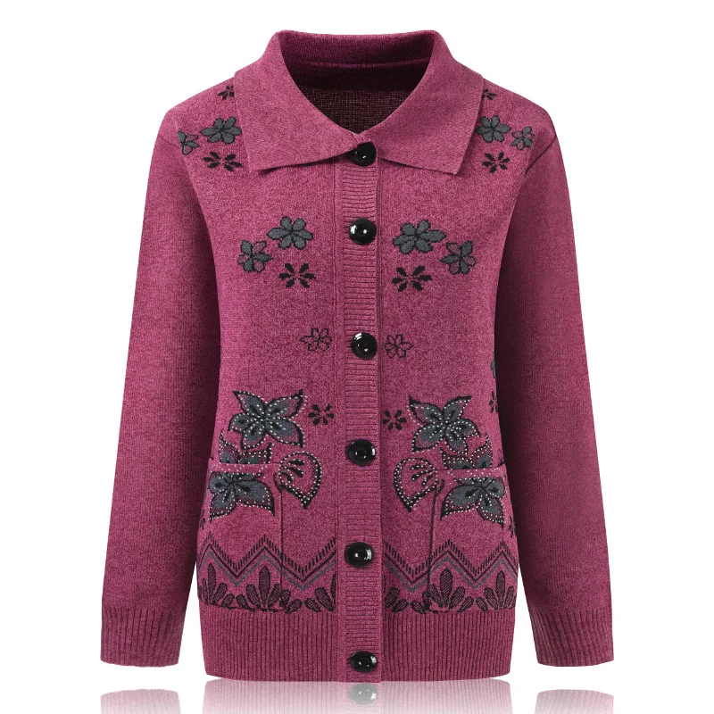 Свитер для мамы с принтом, кардиган, топ 60-80 лет, шерстяная куртка для пожилых женщин среднего возраста, весенне-осенняя вязаная рубашка 
Свитер для мамы с принтом, кардиган, топ 60-80 лет, шерстяная куртка для пожилых женщин среднего возраста, весенне-осенняя вязаная рубашка