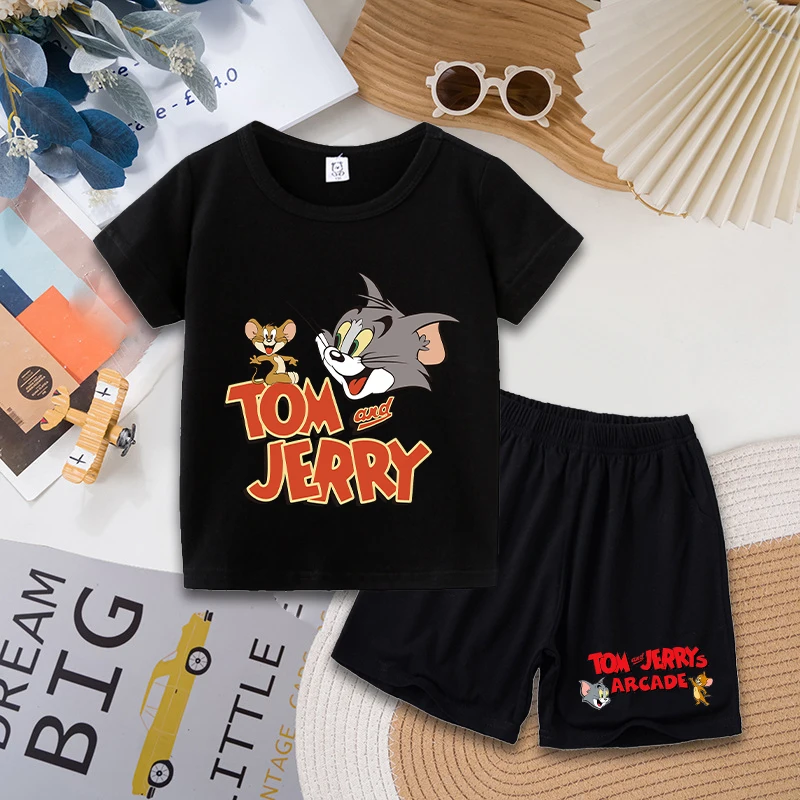 Tom and Jerry T-shirt Shorts Set Cute Cartoon Printed Casual Wear Fashion Summer Boys Girls Clothes Birthday Gift Tops Sportwear
Tom and Jerry T-shirt Shorts Set Cute Cartoon Printed Casual Wear Fashion Summer Boys Girls Clothes Birthday Gift Tops Sportwear