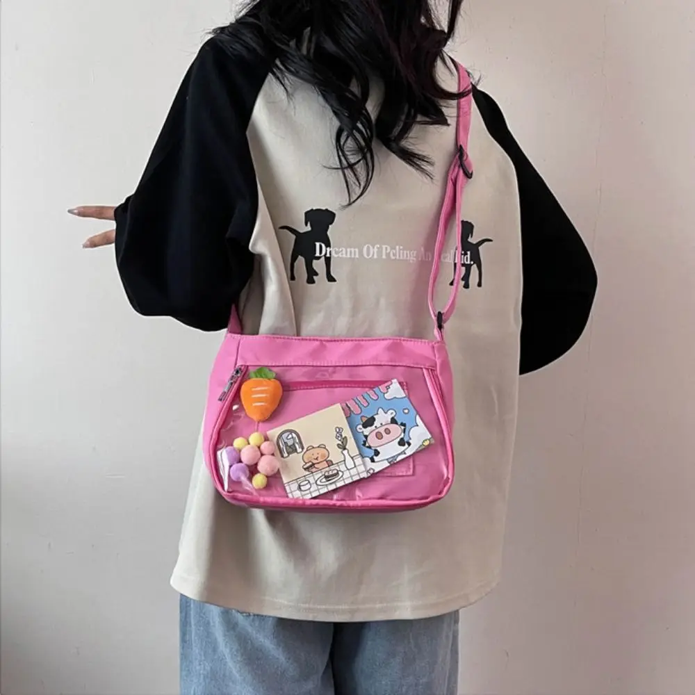 Clear Transparent Pocket Itabag Solid Color Adjustable Shoulder Strap Women Crossbody Bag JK Badge Display Canvas Shoulder Bag
Clear Transparent Pocket Itabag Solid Color Adjustable Shoulder Strap Women Crossbody Bag JK Badge Display Canvas Shoulder Bag