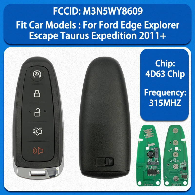 CN018111 Смарт-ключ для вторичного рынка, 5 кнопок, 315 МГц, чип 4D63, FCC M3N5WY8609 для Ford Edge Explorer Escape Taurus Expedition 2011+
CN018111 Смарт-ключ для вторичного рынка, 5 кнопок, 315 МГц, чип 4D63, FCC M3N5WY8609 для Ford Edge Explorer Escape Taurus Expedition 2011+