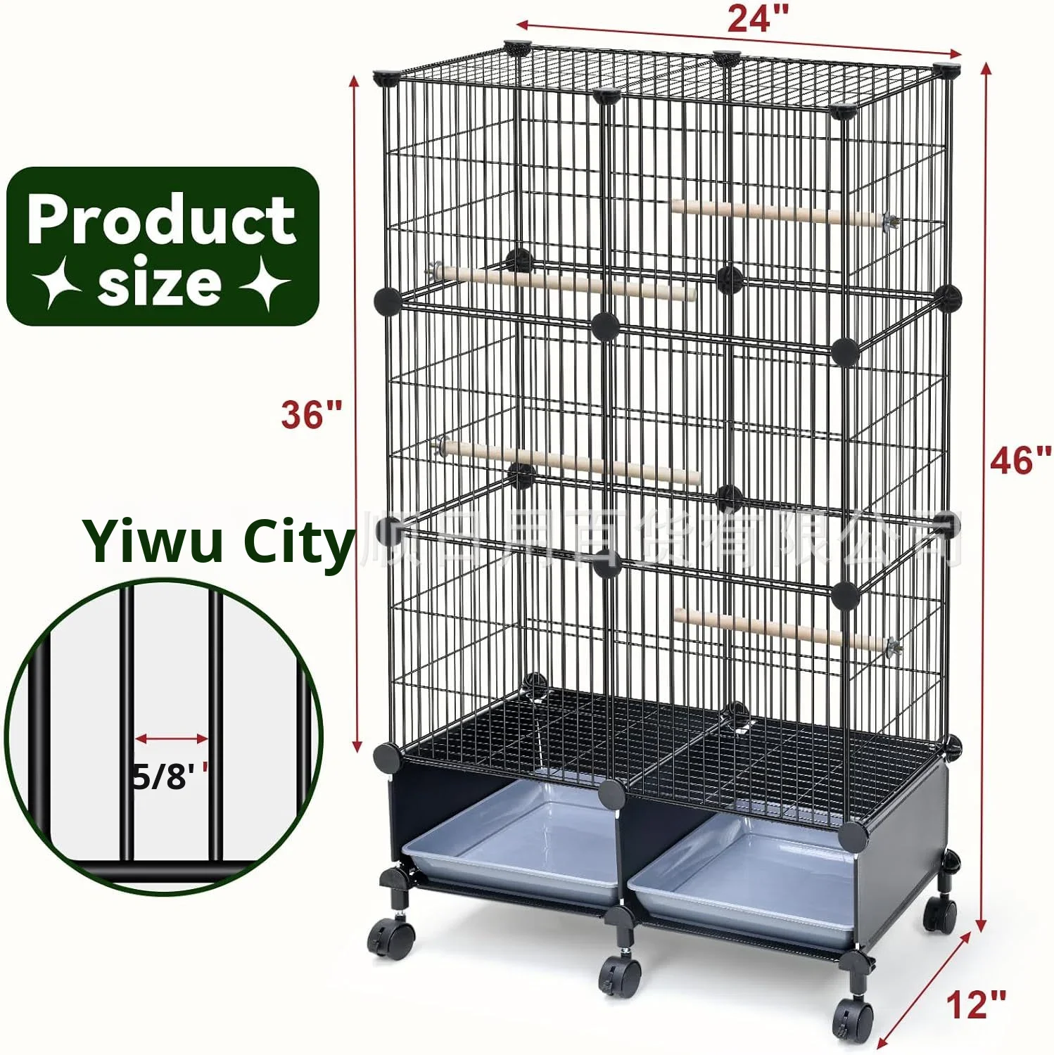 Large Metal Bird Cage For Parrots Cockatiels Orioles Budgerigars For Luxury Landscaping Villa Splash-Proof Design
Large Metal Bird Cage For Parrots Cockatiels Orioles Budgerigars For Luxury Landscaping Villa Splash-Proof Design