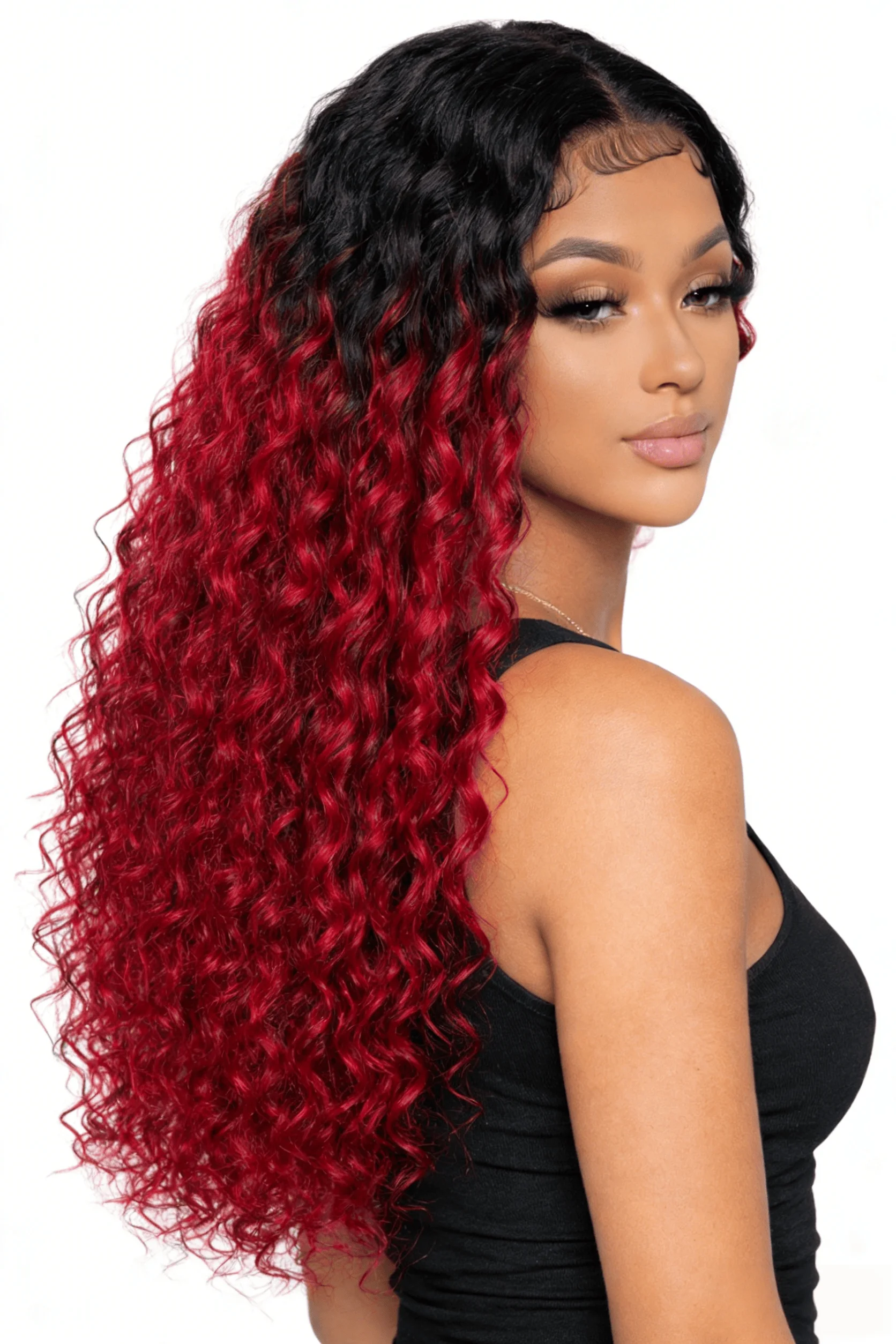 Black Ombre Hot Red Deep Curly 13x6 Lace Frontal Human Hair Wigs 38 40 Inch Pre Plucked Transparent Lace Front Wig For Women/
Black Ombre Hot Red Deep Curly 13x6 Lace Frontal Human Hair Wigs 38 40 Inch Pre Plucked Transparent Lace Front Wig For Women/
