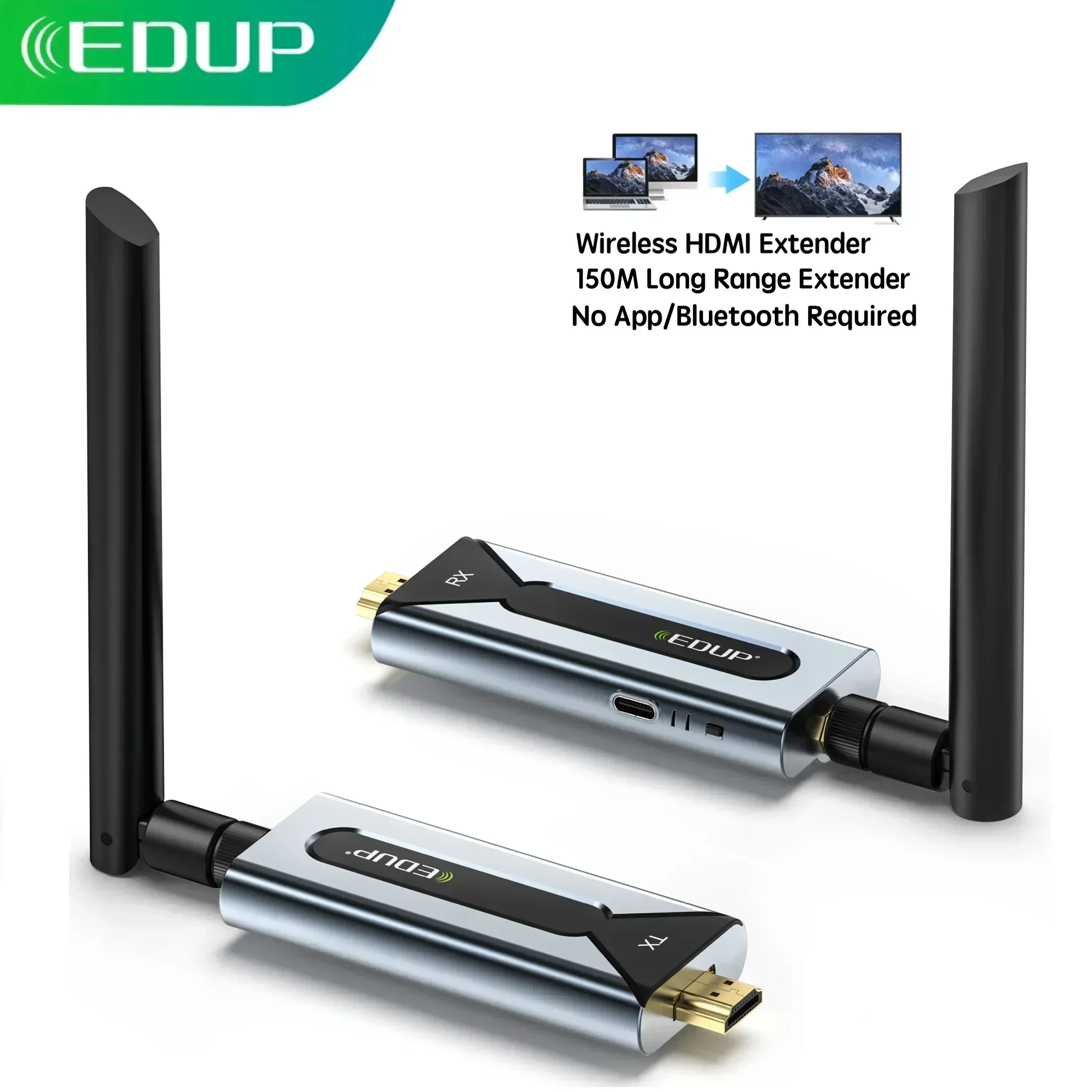 Wireless HDMI Transmitter and Receiver 150M Long Range Wireless HDMI Extender Kit Safe Plug and Play Fast Screen Sharing
Wireless HDMI Transmitter and Receiver 150M Long Range Wireless HDMI Extender Kit Safe Plug and Play Fast Screen Sharing
