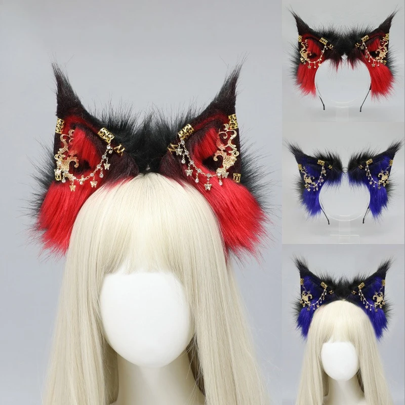 Anime Theme Gatherings Ear Headband with Alloy Earring Movie Enthusiasts Plush Wolf Headband for Teenagers Adult
Anime Theme Gatherings Ear Headband with Alloy Earring Movie Enthusiasts Plush Wolf Headband for Teenagers Adult