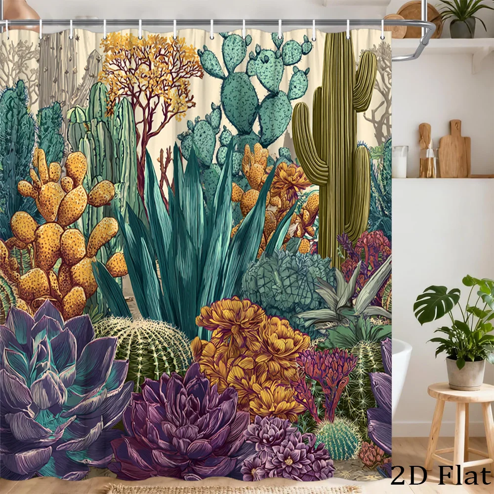 Large Botanical Shower Curtain Succulent Cacti Plants Bathroom Decor Jungle Green Tropical Print Shower Liner 180x180cm
Large Botanical Shower Curtain Succulent Cacti Plants Bathroom Decor Jungle Green Tropical Print Shower Liner 180x180cm