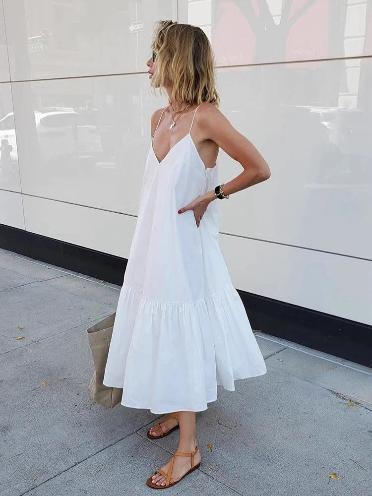Naturaleye Summer New Fashion V-neck Midi White Holiday Dress Bloggers Sleeveless Gown Elegant Draped High Waist Cotton Polye...
Naturaleye Summer New Fashion V-neck Midi White Holiday Dress Bloggers Sleeveless Gown Elegant Draped High Waist Cotton Polye...